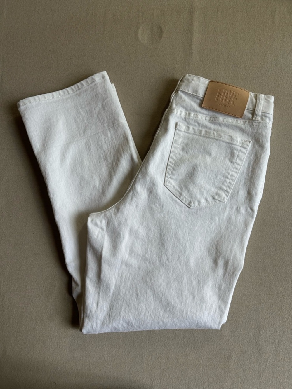 FRYE White Straight Leg Jeans